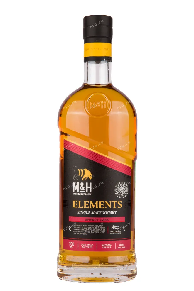 Бутылка виски M&H Elements Sherry 0.7
