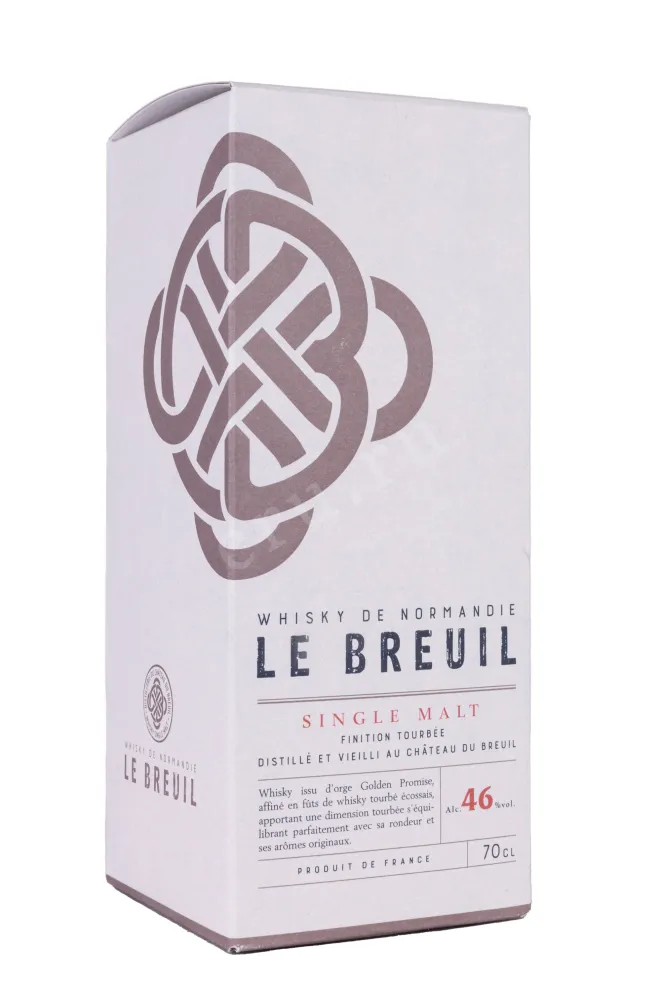Подарочная коробка Le Breuil Single Malt Finiton Tourbee gift box 0.7 л
