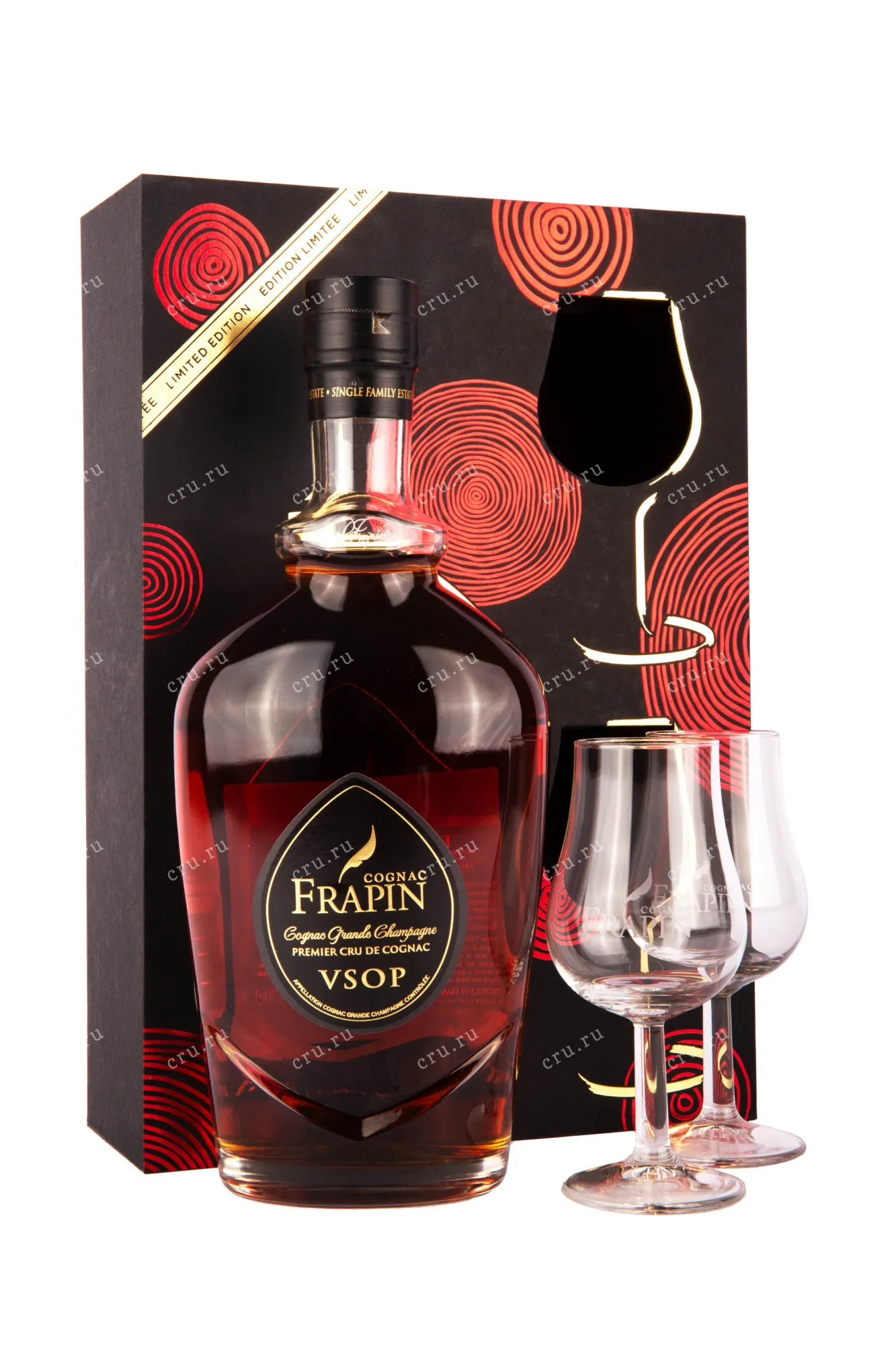 Фото — Коньяк Frapin VSOP with 2 glasses  0.7 л