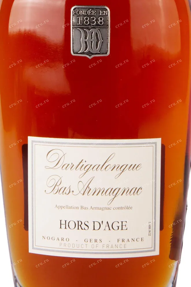 Этикетка Dartigalongue Hors D'Age Bas Armagnac AOC 0.7 л