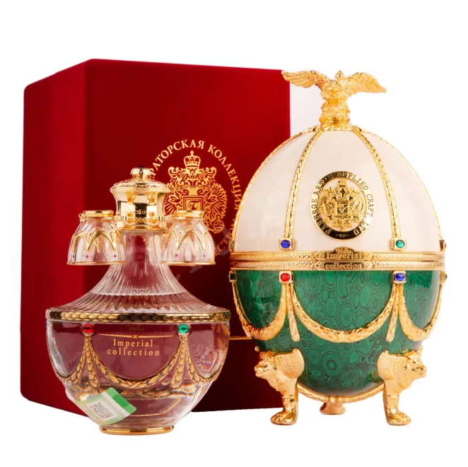 Водка Императорская Коллекция Супер Премиум Фаберже бело-зеленое  0.7 л