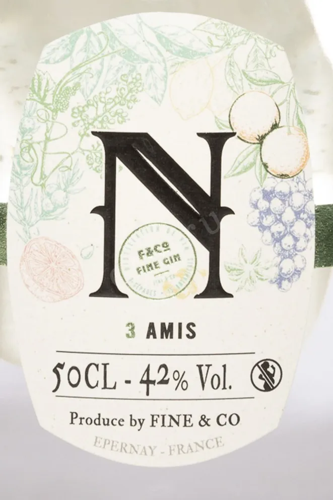 Этикетка A. Bergere Fine Gin 0.5 л