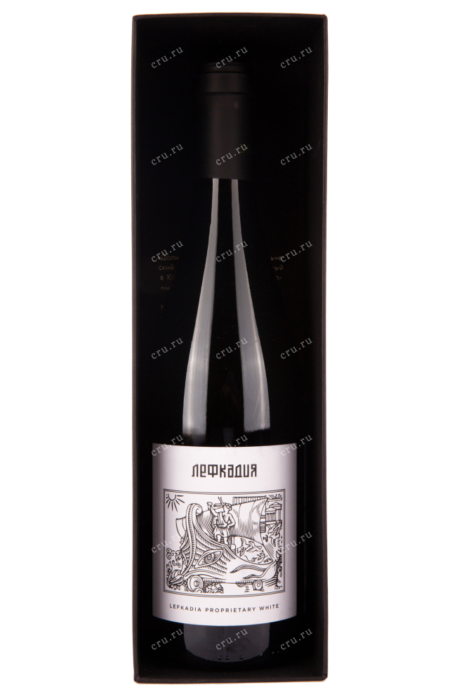 Вино Лефкадия Белое сухое в подарочной упаковке 2018 0.75
