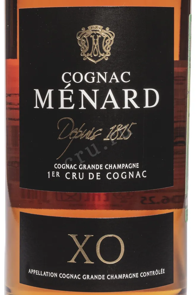 Этикетка Menard XO Grande Champagne 1er Cru De Cognac in gift box 2004 0.7 л
