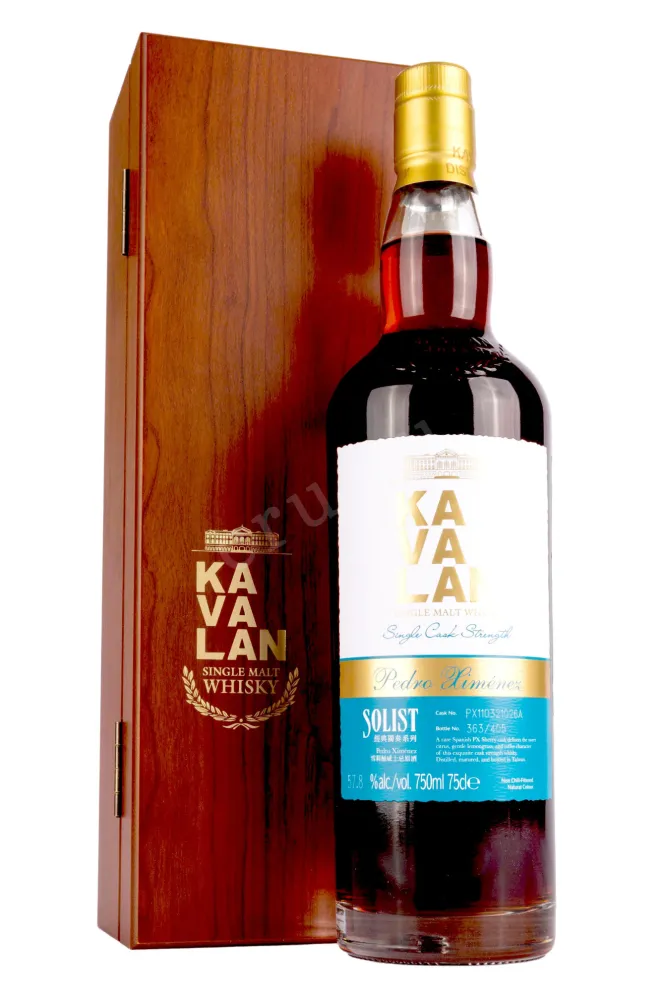 Виски Kavalan Solist Pedro Ximenez Single Cask Strength wooden box  0.75 л
