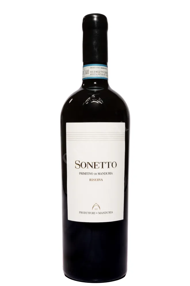 Бутылка Produttori di Manduria Sonetto Riserva Primitivo di Manduria DOP gift box 2019 0.75 л
