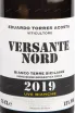 Этикетка вина Eduardo Torres Acosta Versante Nord Uve Bianche IGT 2019 0.75 л