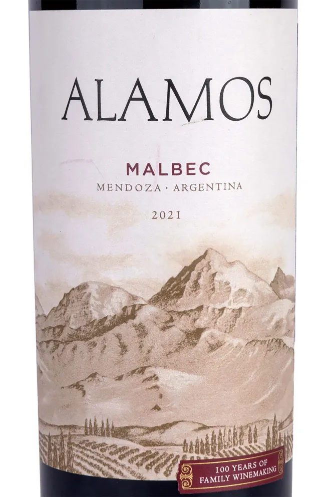 Этикетка Malbec Alamos 2021 0.75 л