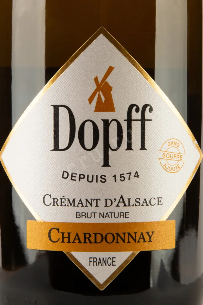 Этикетка Dopff Cremant d'Alsace Chardonnay San Cufr Ajoute 2017 0.75 л