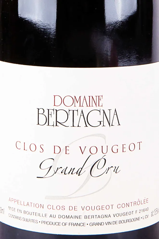 Этикетка Clos de Vougeot Grand Cru Domaine Bertagna 2018 0.75 л