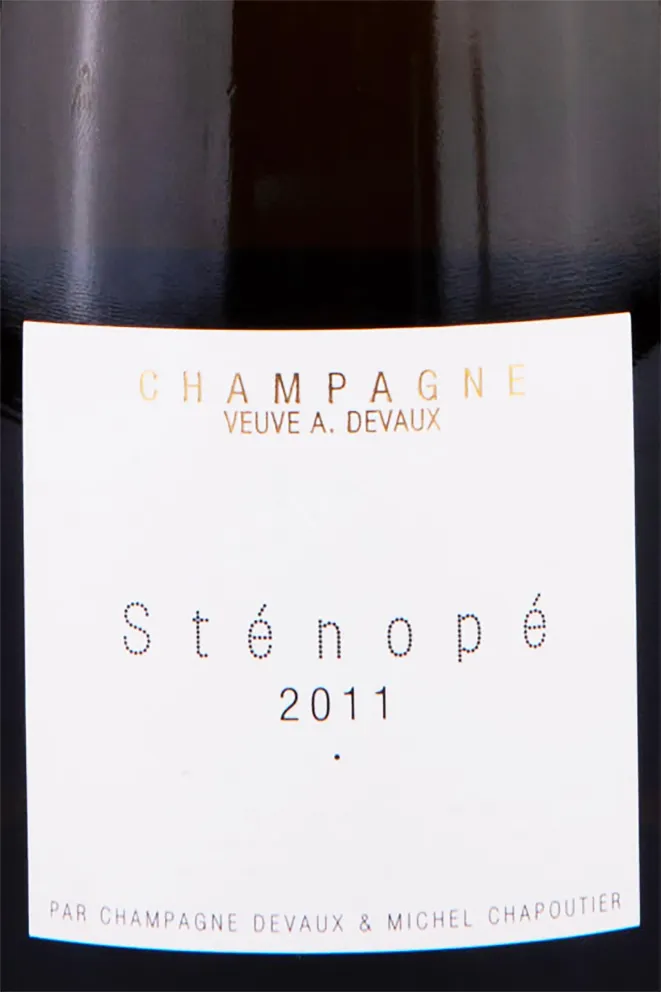 Этикетка Devaux Stenope in gift box 2011 0.75 л