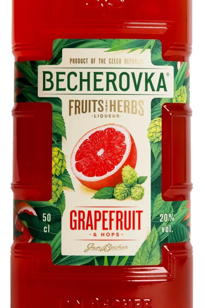 Этикетка Becherovka Grapefruit & Hops 0.5 л