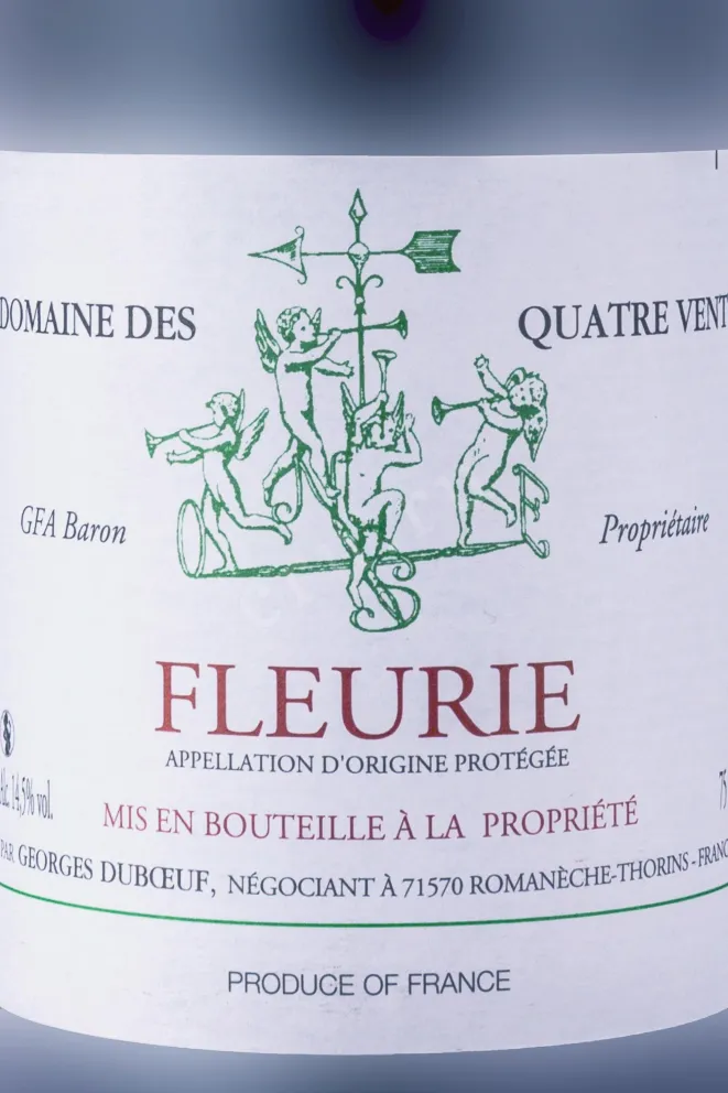 Этикетка George Duboeuf Fleurie Domaine Des Quatre Vents 2022 0.75 л