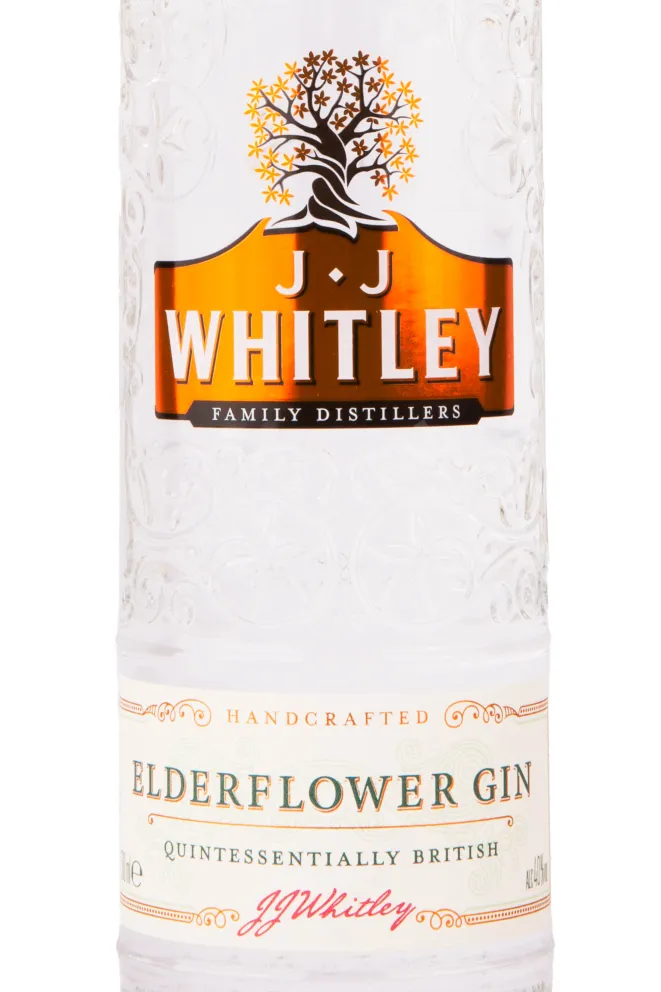 Этикетка джина Дж.Дж. Уитли Элдерфлауэр 0.5