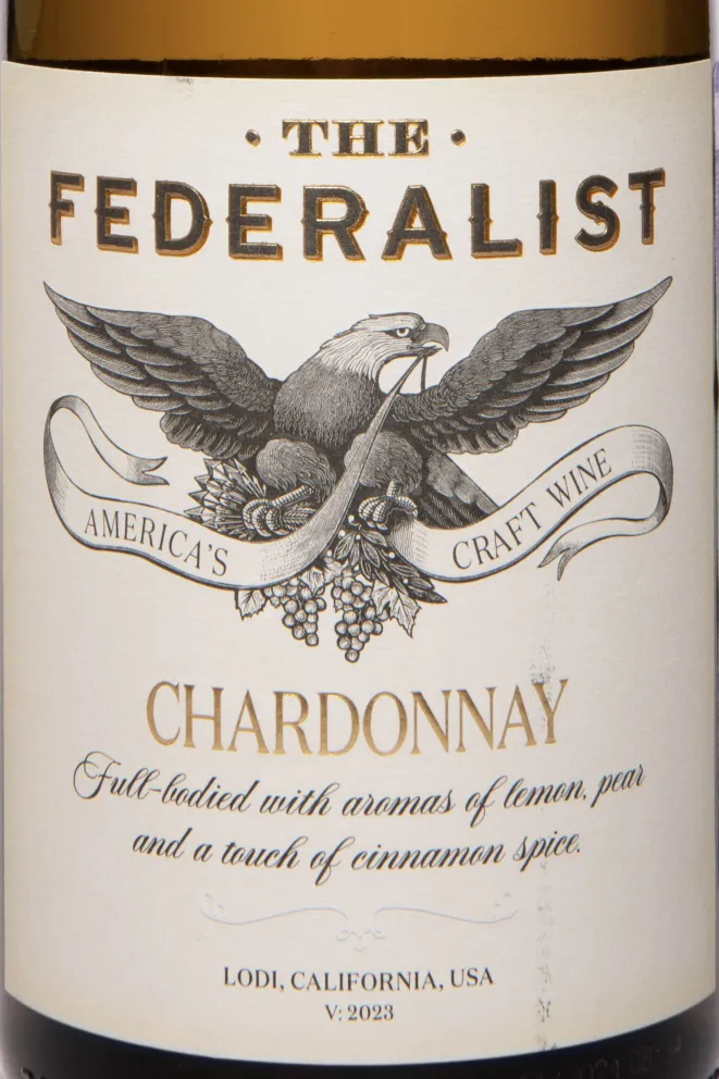 Этикетка Federalist Chardonnay Lodi 2023 0.75 л