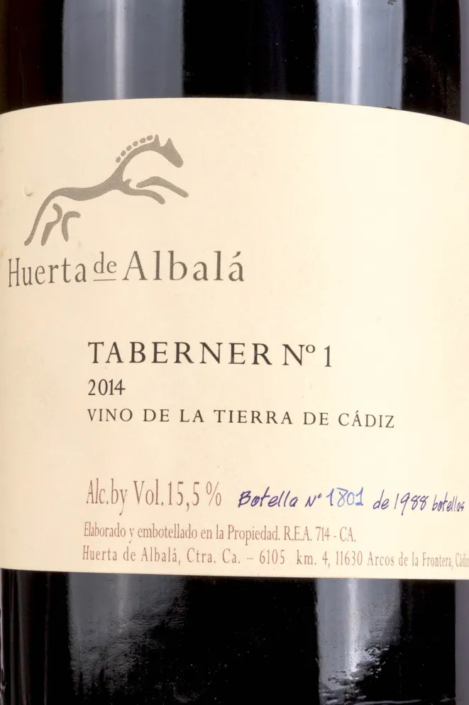 Этикетка Taberner No. 1 2014 0.75 л