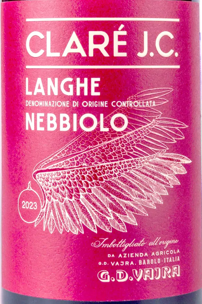 Этикетка G.D. Vajra Clare J.C. Langhe DOC Nebbiolo 2023 0.75 л