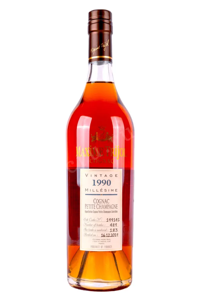 Бутылка Maxime Trijol Petite Champagne in wooden box 1990 0.7 л