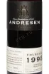Этикетка Andresen Colheita DOC in tube 1998 0.5 л