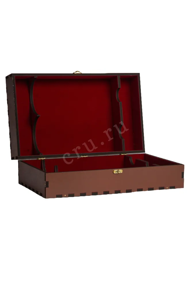 Gift Red Wooden Box For Two Bordeaux Bottles