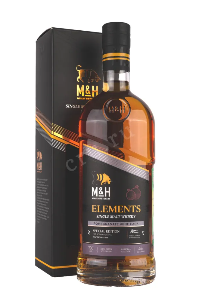 Виски M&H Elements Pomegranate Wine gift box  0.7 л