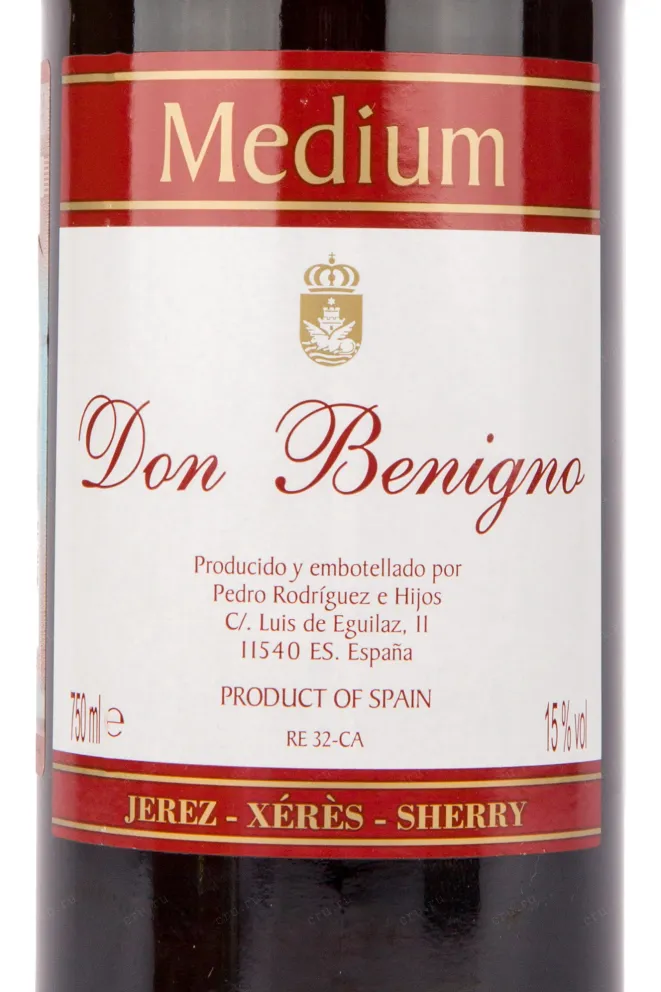 Херес Don Benigno Medium  0.75 л