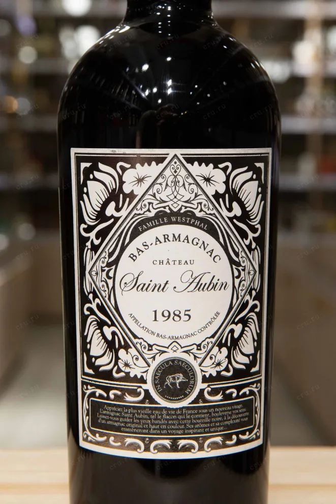 Этикетка Saint Aubin Bas-Armagnac in tube 1985 0.7 л