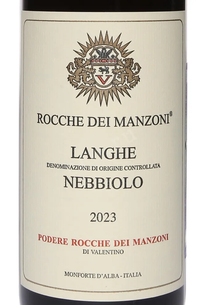 Этикетка Rocche Dei Manzoni Nebbiolo Langhe DOC 2023 0.75 л