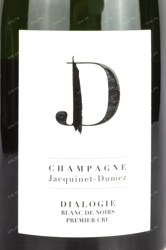 Этикетка Jacquinet Dumez Dialogie Blanc de Noirs Premier Cru gift-box 2018 1.5 л
