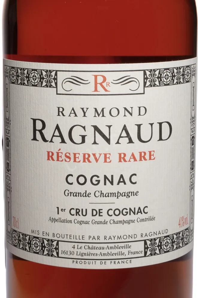 Этикетка Raymond Ragnaud Reserve Rare Grand Champagne 1er Cru De Cognac in gift box 0.7 л