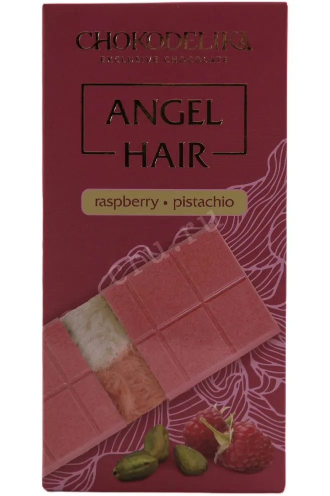 Шоколад Чокоделика Angel Hair белый с начинкой Малина Фисташка 150 г