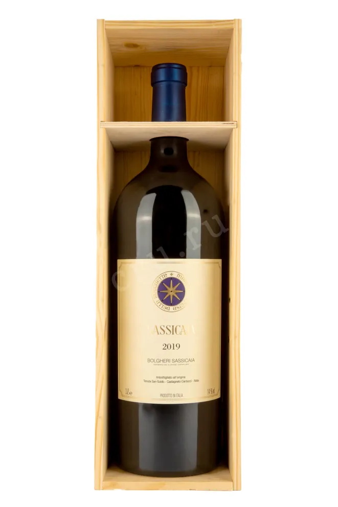 В деревянной коробке Sassicaia 2019 3 л