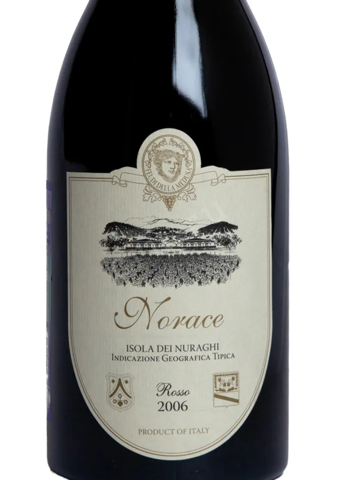 Этикетка Feudi della Medusa Norace Isola dei Nuraghi 2006 0.75 л
