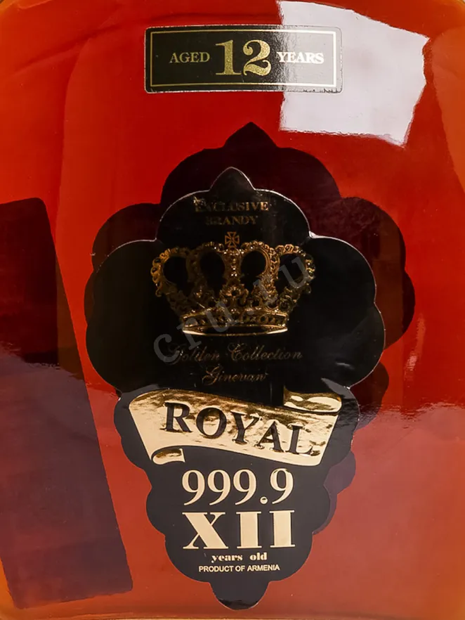 Этикетка Ginevan Gold Collection 999.9 12 year in gift box 0.7 л