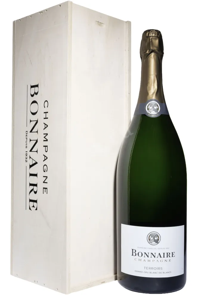 Шампанское Bonnaire Terroirs Grand Cru Blanc De Blancs in wooden box 2017 3 л