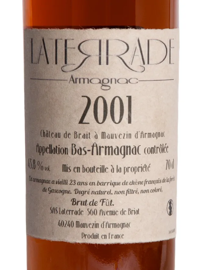 Этикетка Laterrade Chateau de Briat Bas-Armagnac 2001 0.7 л