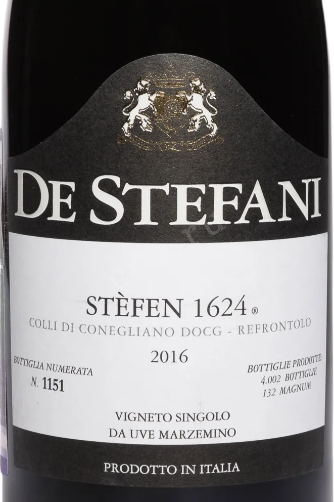 Этикетка De Stefani Stefen 1624 Colli Di Conegliano Refrontolo DOCG 2016 0.75 л