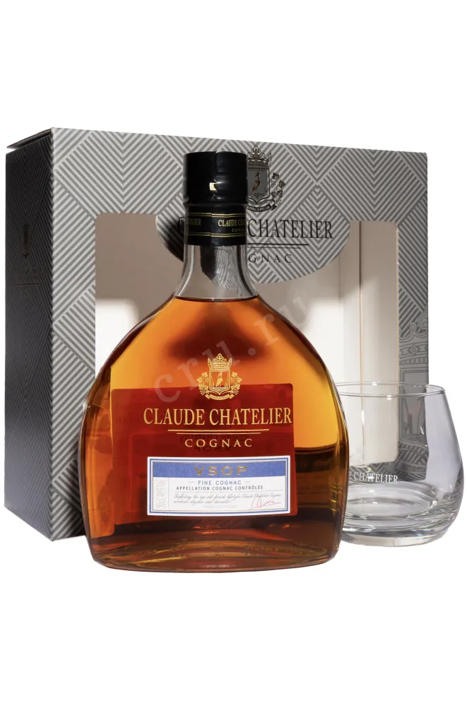 Коньяк Claude Chatelier VSOP in gift box with 1 glass  0.5 л