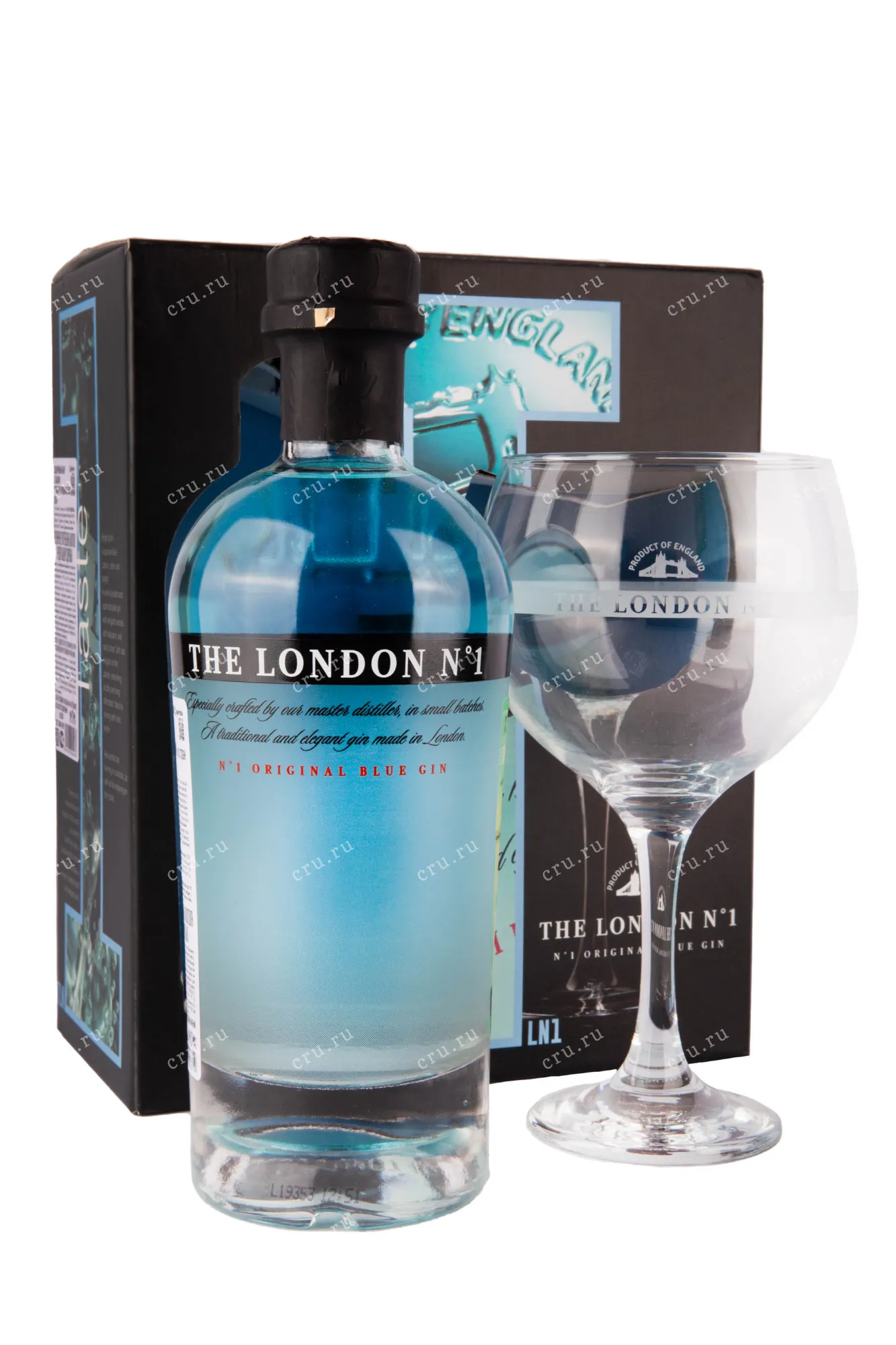 Фото — Джин The London №1 Original Blue gift set with glass  0.7 л