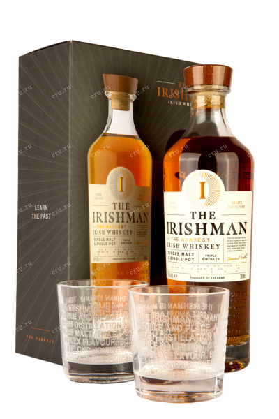 Виски The Irishman The Harvest 3 years in a set with 2 glasses  0.7 л