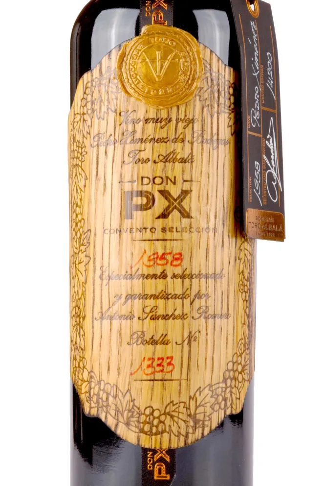 Этикетка Don PX0 Convento Seleccion in wooden box 1958 0.75 л