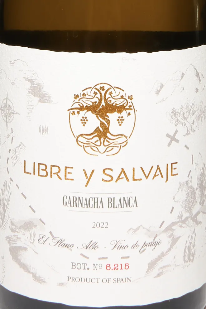 Этикетка Libre y Salvaje Garnacha Blanca 2022 0.75 л
