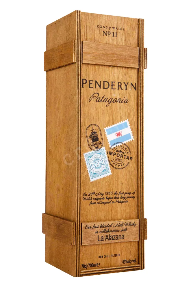 Деревянная коробка Penderyn Patagonia in wooden box 0.7 л