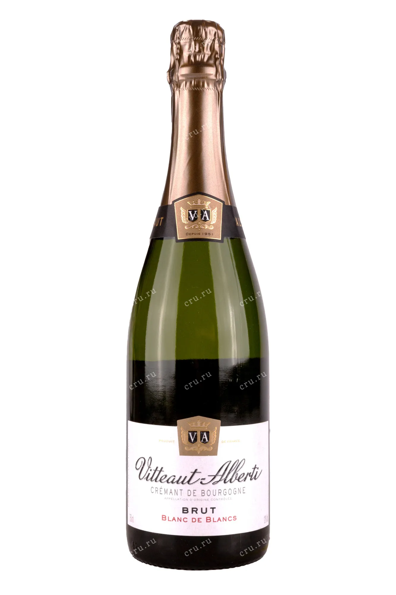 Фото — Игристое вино Vitteaut-Alberti Cremant de Bourgogne Blanc de Blancs Brut 2020 0.75 л