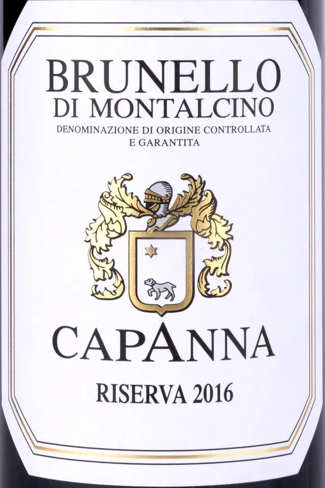 Этикетка Capanna Brunello di Montalcino Riserva 2016 0.75 л