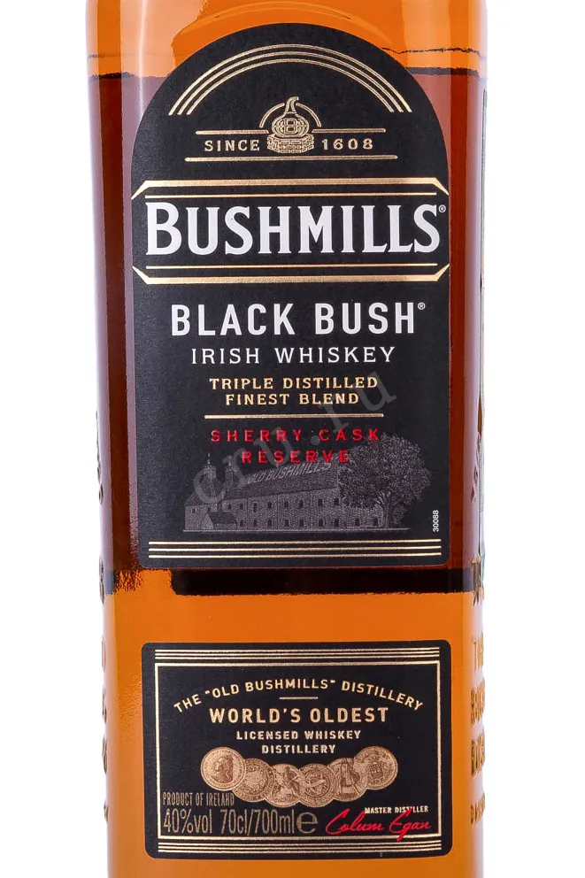 Этикетка Bushmills Black Bush 3 years   0.7 л