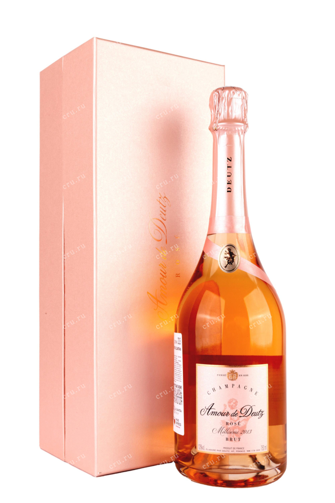 Шампанское Amour de Deutz Brut Rose gift box 2013 0.75 л