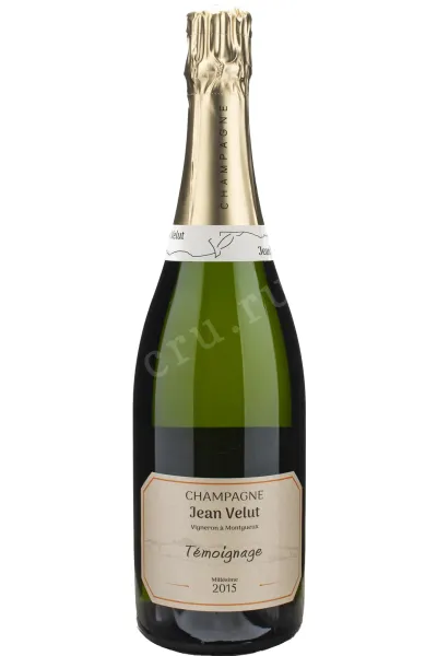 Игристое вино Jean Velu Temoignage Millesime Extra Brut 2015 0.75 л