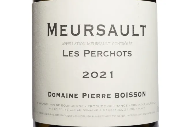 Этикетка Domaine Pierre Boisson Les Perchots Meursault AOC 2021 0.75 л