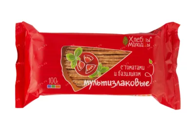 Хлебцы Молодцы Мультизлаковые с томатами и базиликом 100 г